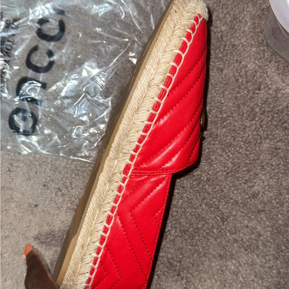 Gucci Red Quilted Espadrilles